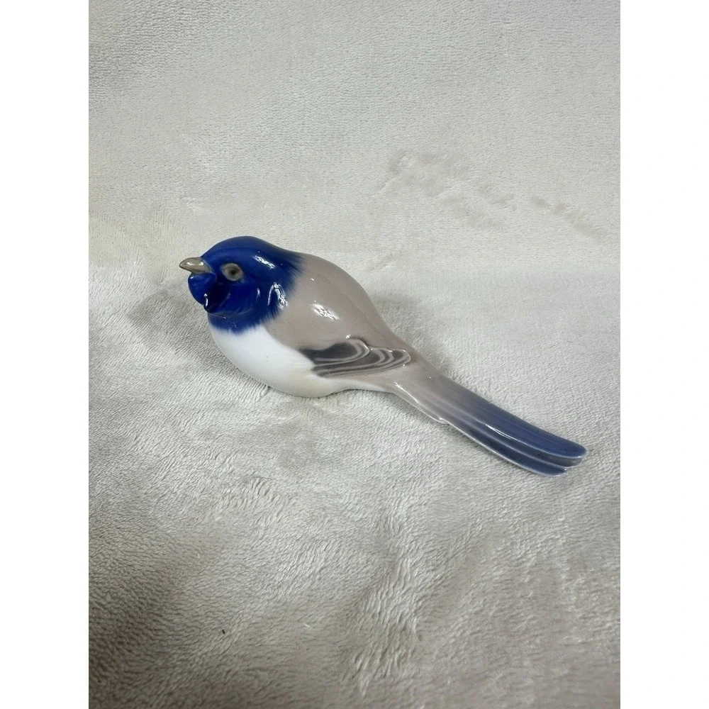 Vintage Bing & Grondahl B&G Titmouse Bird Optimist #1633 Porcelain Figurine Blue